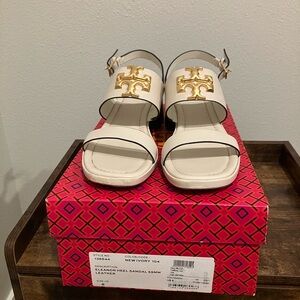 Tory Burch Eleanor Heel Sandals (Ivory)